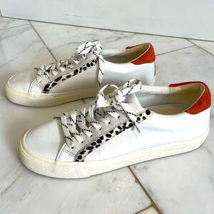 Madewell Sidewalk low top leopard and pink sneaker women’s 7